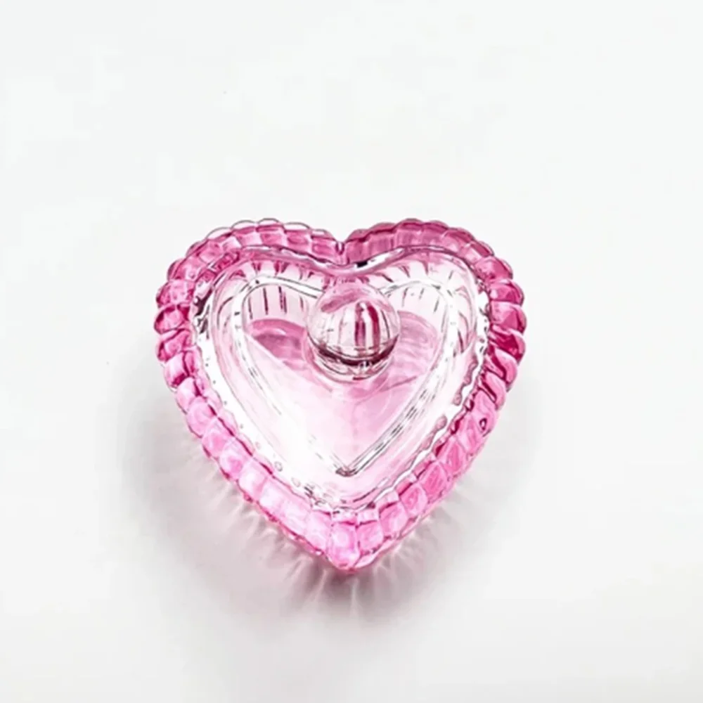 1pcs Pink Crystal Glass Dappen Dish Acrylic Powder Liquid Holder Container Heart Shape Nail Lid Cup Bowl Manicure Accessories 6