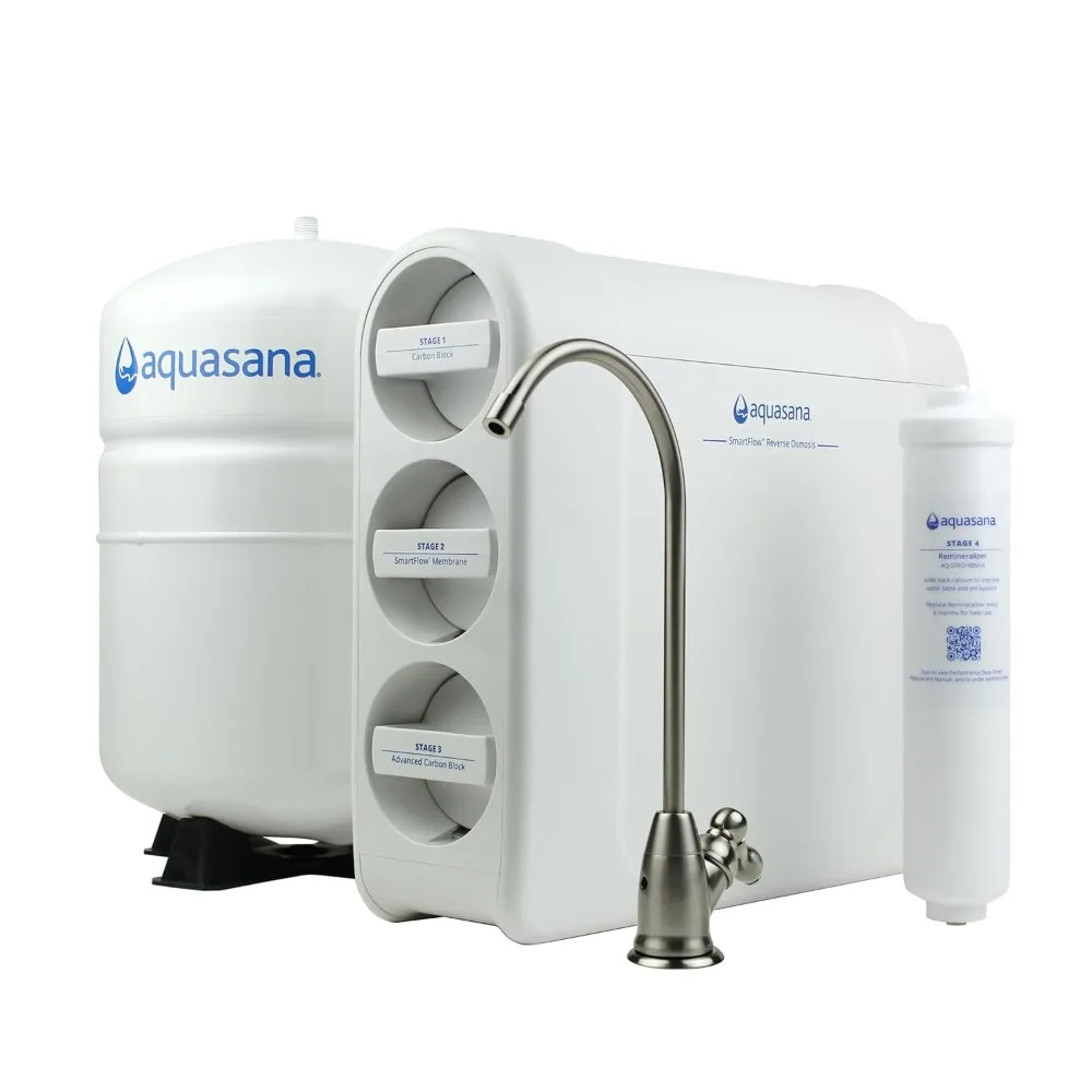 

SmartFlow Reverse Osmosis Water Filter System - High-Efficiency Under Sink RO Removes up to 99.99% of Fluoride,