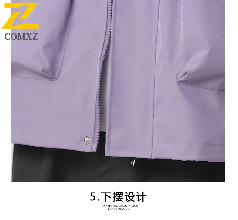 EiAO Jacket Japanese Style Couple's Hooded Red Waterproof Windbreaker Multi-Pocket Techwear Coat for Hiking Camping Fishing 2025