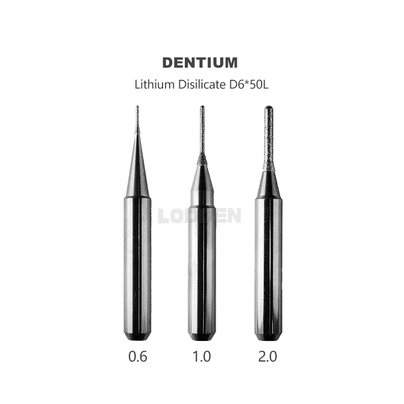 

Dental Lab PRECISION TOOL Milling Burs Fit for Dentium Machines-Cutting Glass-Cermics- Overall Length 50mm D6 Tools CAD CAM