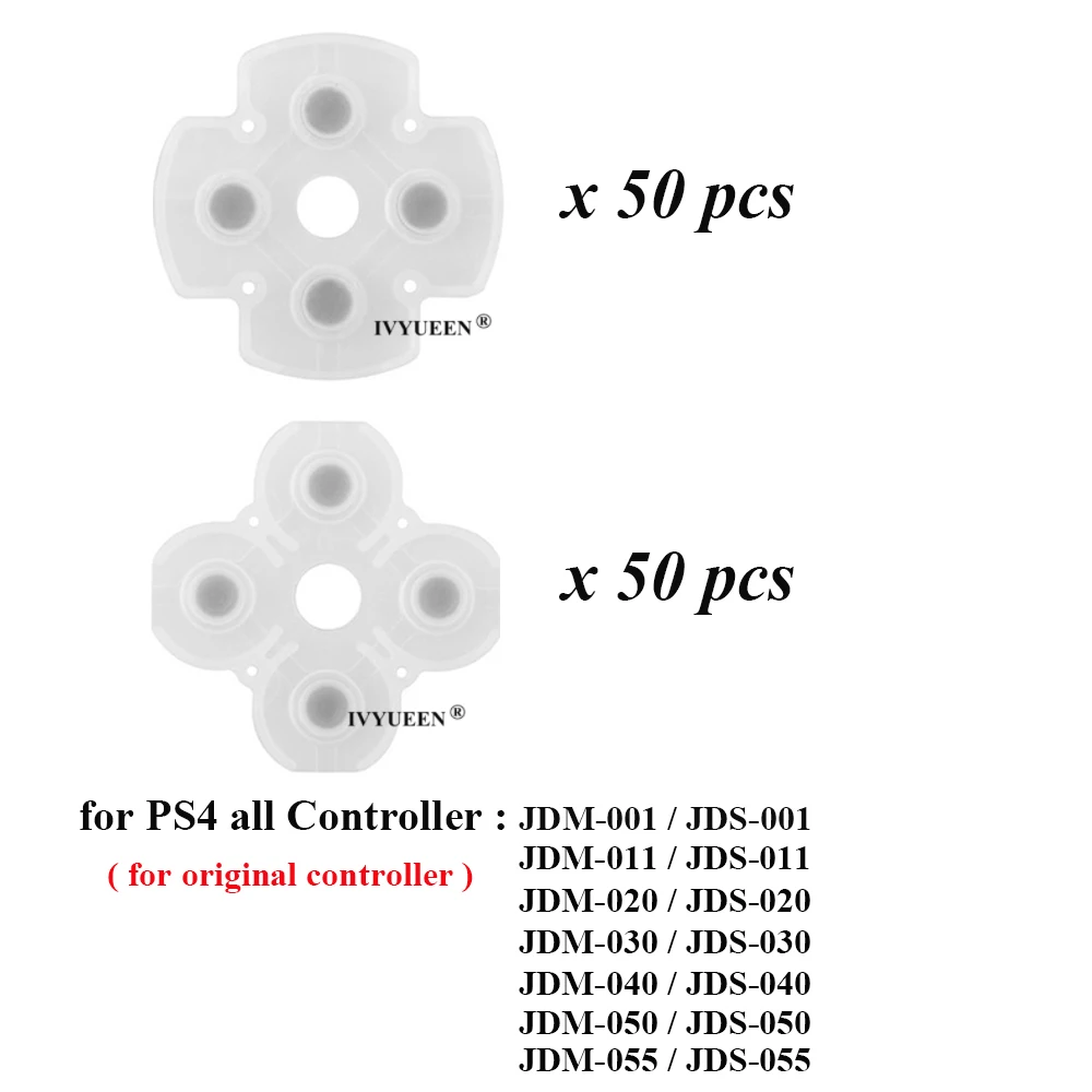 100 PCS Conductive Rubber Adhesive Pads for PlayStation Controllers