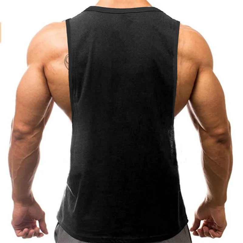 Mesh Gewoon Gym Tank Top Mannen Open Side Spier Mouwloos Shirt Workout Stringer Kleding Bodybuilding Singlets Fitness Vest