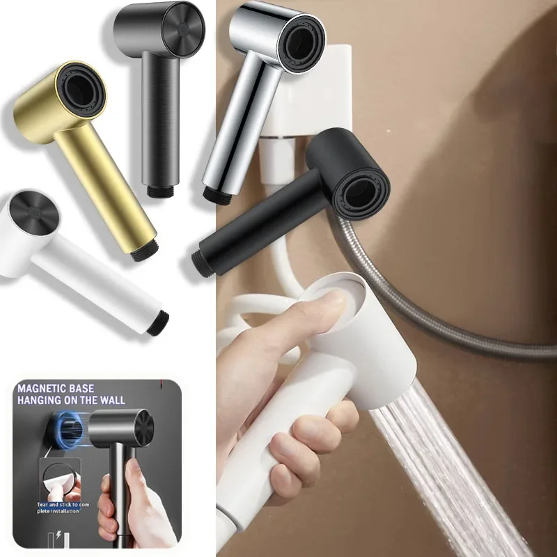 G1/2 นิ้วอินเทอร์เฟซมือถือห้องน้ํา Sprayer พร้อมผู้ถือแม่เหล็ก Bidet Sprayer ห้องอาบน้ําฝักบัวสเปรย์น้ํา Bidet อะไหล่ 1