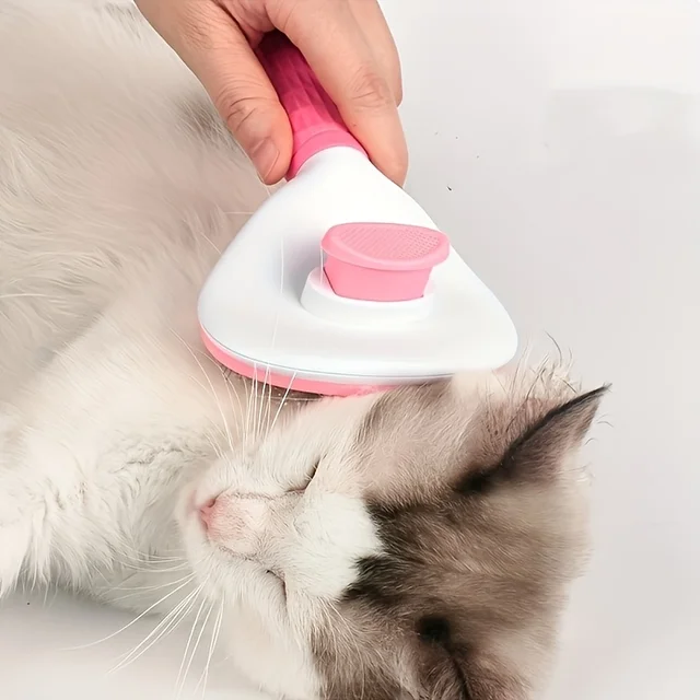 Easy-to-Clean Dog&Cat Grooming Brush-Gentle Hair Removal Massage Comb with One-Button Operation, Ideal for All Dog & Cat Breeds 4