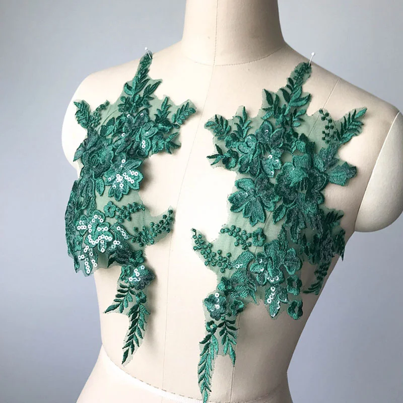 이브닝 스커트용 3D 꽃 꽃 자수, 레이스 아플리케 원단 패치, 섬유 장식 패치, 바느질 액세서리