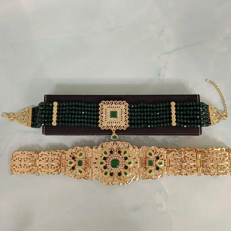 Maggam Work Hip Belt ( Availbale in 3 Silver , Green, Yellow )