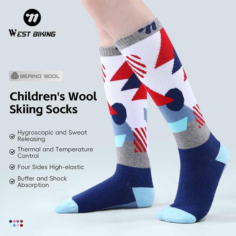 WEST BIKING Winter Thermal Kids Ski Socks Cotton Thicker Warm Sports Socks Snow Boy Cycling Skiing Sock Children Thermosocks