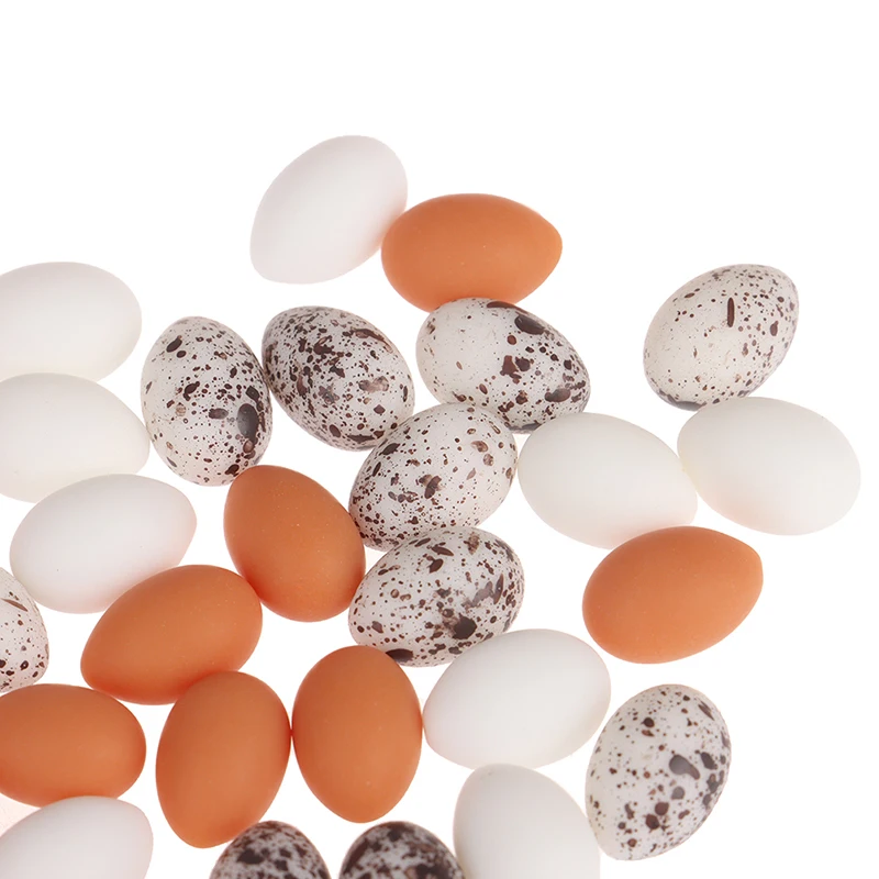 10pcs Dollhouse Miniature Simulation Eggs Food Model Kitchen Accessories For Doll House Decor Kids Pretend Play Toys