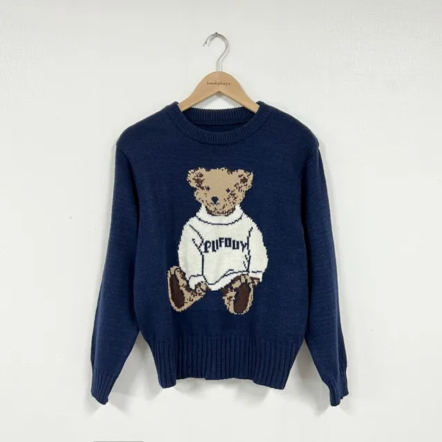 vtg blue bear sweater