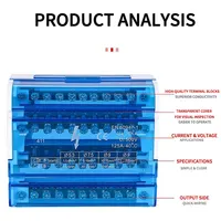 UK207/211/215/407/411/415 DIN Rail Terminal Block, 125A Distribution Box 1/2 In Several Out, Electrical Junction Box 4
