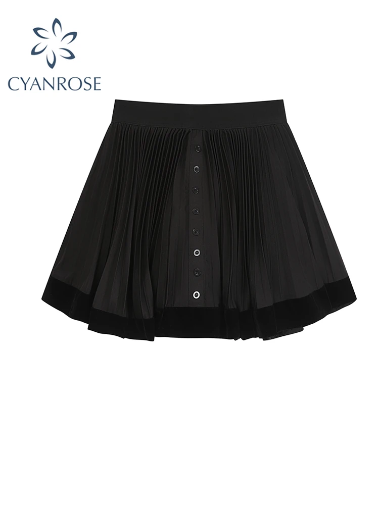 

Женская винтажная юбка в стиле Харадзюку, черная готическая юбка-трапеция с высокой талией, модель Y2k в стиле 1920-х годов
