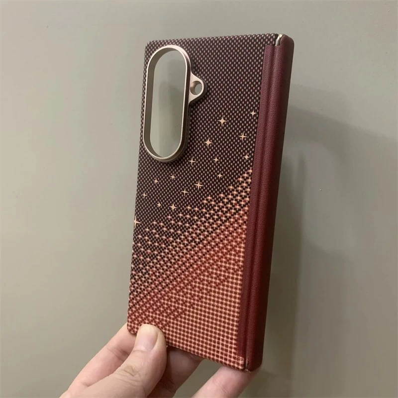 Carbon Fiber Texture Magnetic Wireless Charging Protective Armor Case with Camera Lens Protection