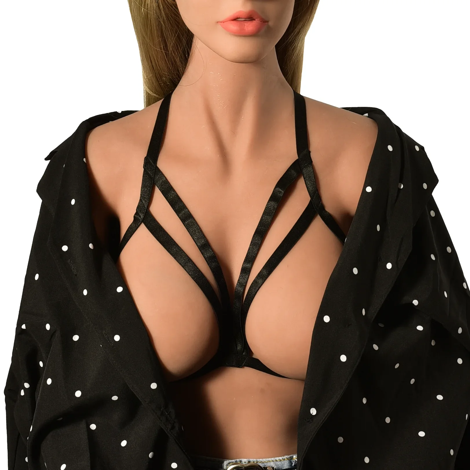 Sexy Bamboo Binding Strapless Bra Chinese Design Exposed Nipple Neck Hanging Underwear O0226 for Unique And Special Use