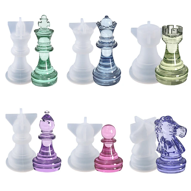 3D International Chess Silicone Mold with Chessboard for DIY Uv Expoy Clay  Epoxy Resin Molds for Resin