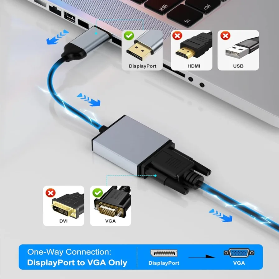 DP TO VGA Adapter DisplayPort to VGA Adapter 1080p DP Male to VGA Female Convert