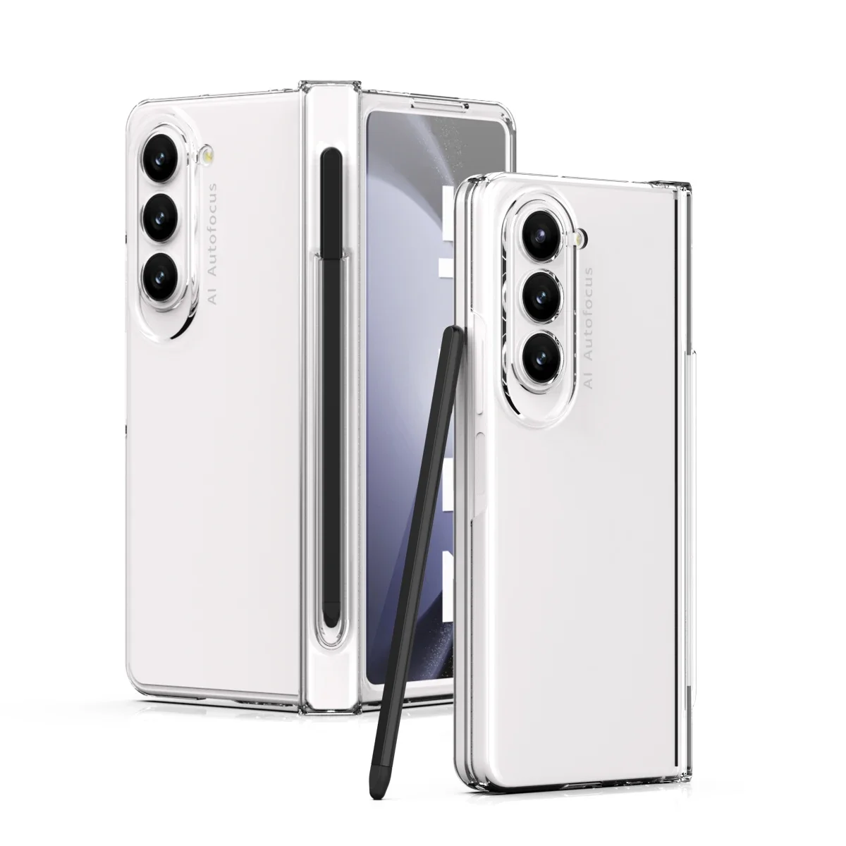 Coque de téléphone Samsung Galaxy Z Fold 5 5G, pour Fold5 Slim S, support de fente pour stylo, charnière, couvercle en plastique avec protecteur d'écran avant_voghion.com