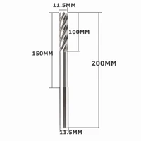 Customized Diameter 8/11.5/4/4.1/6.1mm Length 200mm Carbide Machine Reamer Extended HRC50 Uncoated Tolerance H7 Harened Steel 2