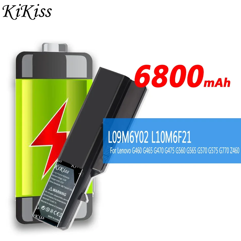 

KiKiss Powerful Battery L09M6Y02 L10M6F21 L09S6Y02 L09L6Y02 6800mAh for Lenovo G460 G465 G470 G475 G560 G565 G570 G575 G770 Z460
