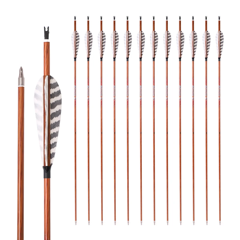 6/12/24PCS 31in OD 8.5mm Wood Shaft For Sporting Hunting Arrow Bow Accessories