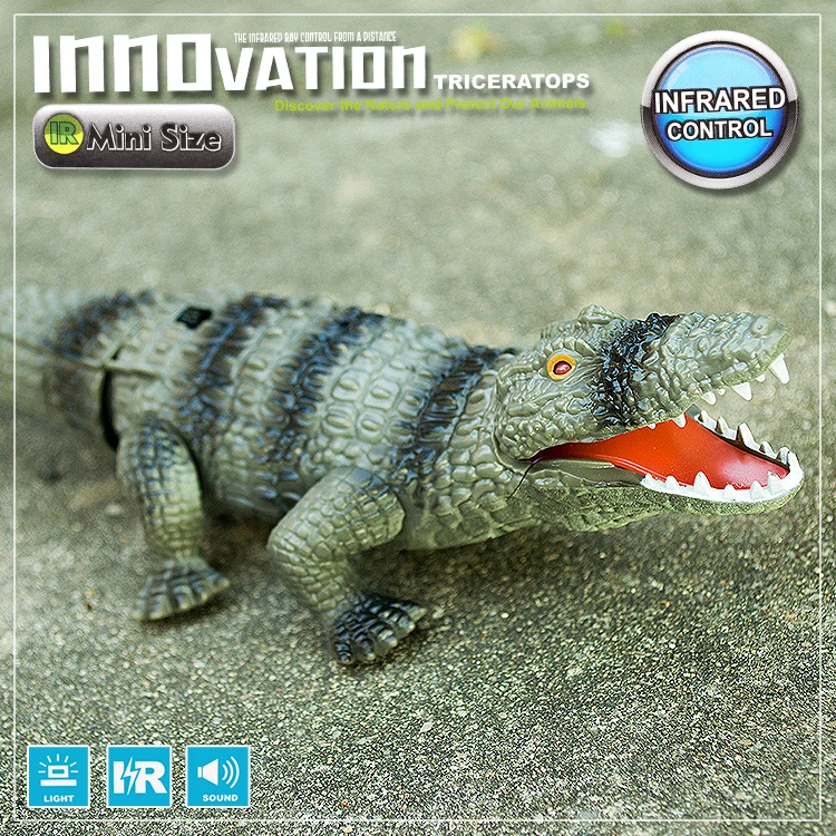 New Lighting Infrared RC Crocodile Simulative Remote Control Animal ElectricToy with Sound Funny Terrifying Christmas Kids Gift 3
