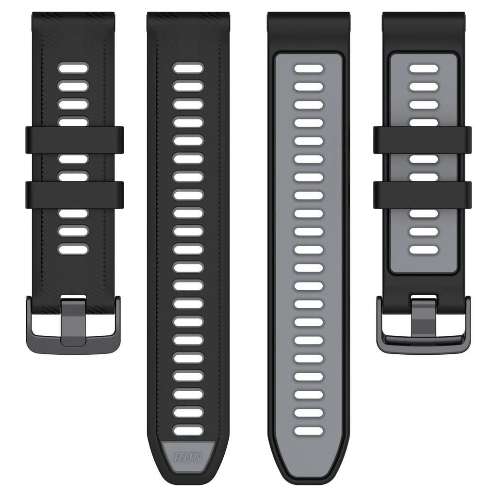 Stylish Two-Tone Sports Silicone Watch Band (22mm) Replacement Wristband Bracelet