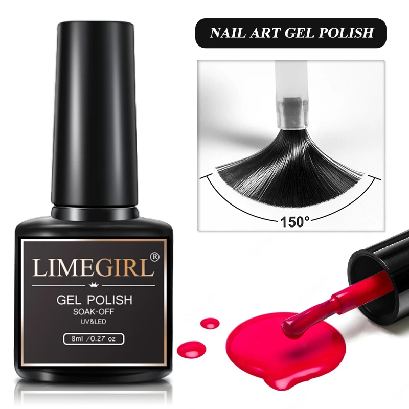 LIMEGIRL Nail UV Gel Polish Set With UV Lamp And Drill Machine Base&Top Coat for Manicure Gel Nail Polish Soak Off Acrylic Kit 4