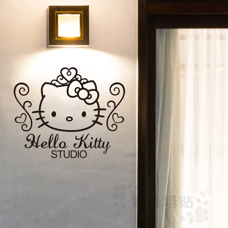 Sanrio Stickers Cartoon Hello Kitty Wall Kids Bedroom Dorm Cute Decorative Stickers Home Decor Window Stickers double side magnetic double side water discharge cleaner tool window cleaner brush for home offices school apartment dorm hotel