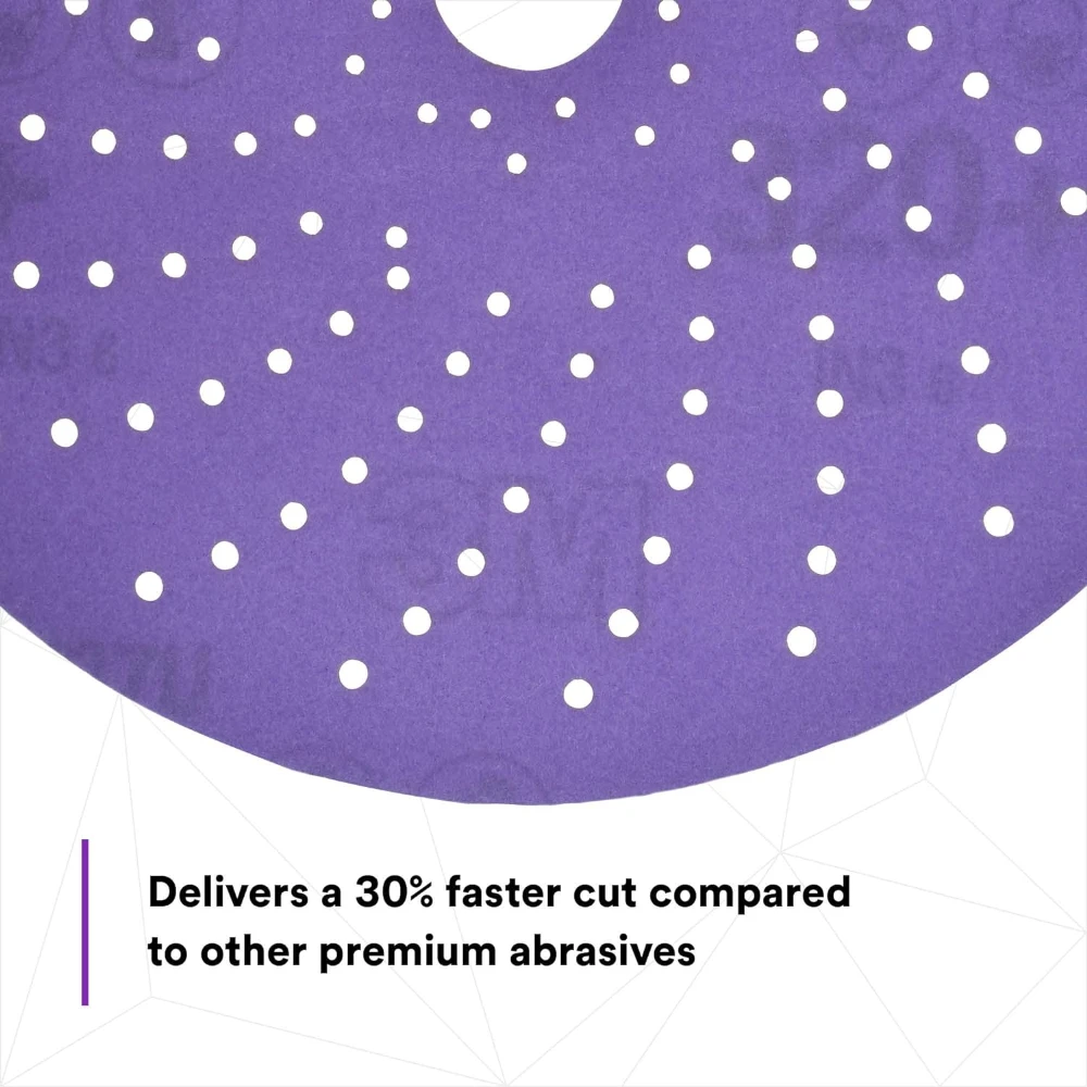 50pcs 3M 6 in Hookit Purple Clean Sanding Abrasive Disc 30760 Virtually Dust-Free High Performance Long Lasting Multi-Hole