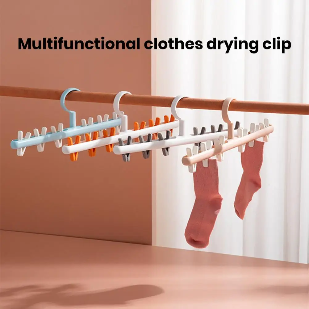 

Durable Clothing Hanger Efficient Wardrobe Organization Space-saving Clothing Hanger with Strong Clamp for Sock Drying Laundry