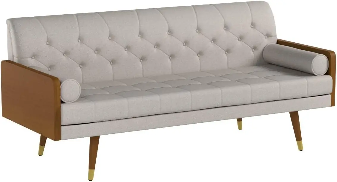 

Christopher Knight Home Aidan Mid Century Modern Tufted Fabric Sofa, Beige