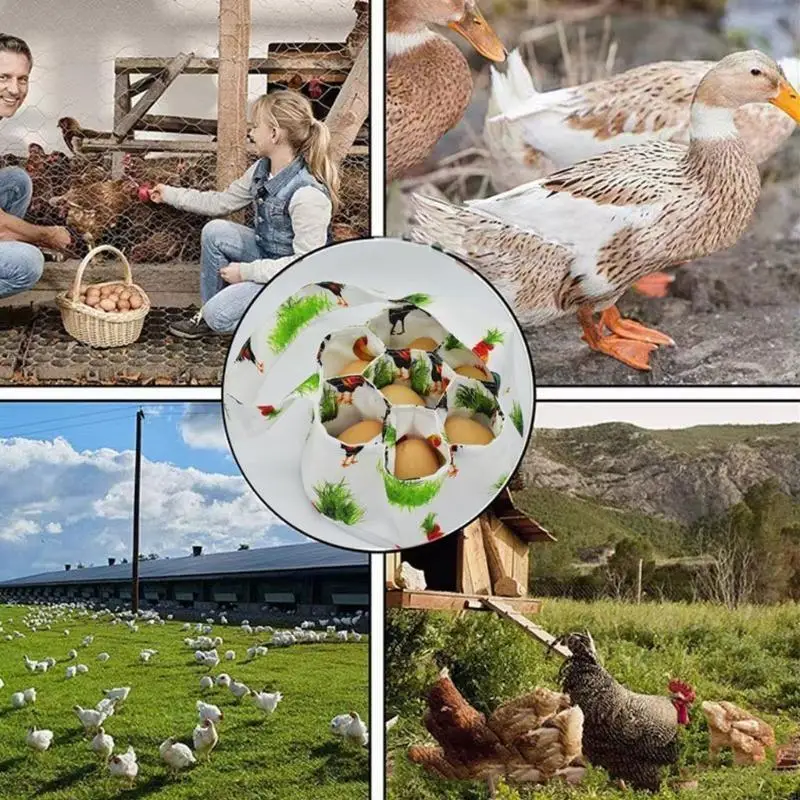 닭고기 및 오리알용 파우치 7개가 포함된 실용적인 계란 수집 가방 농가 및 뒷마당 사용을 위한 운송 캐리어