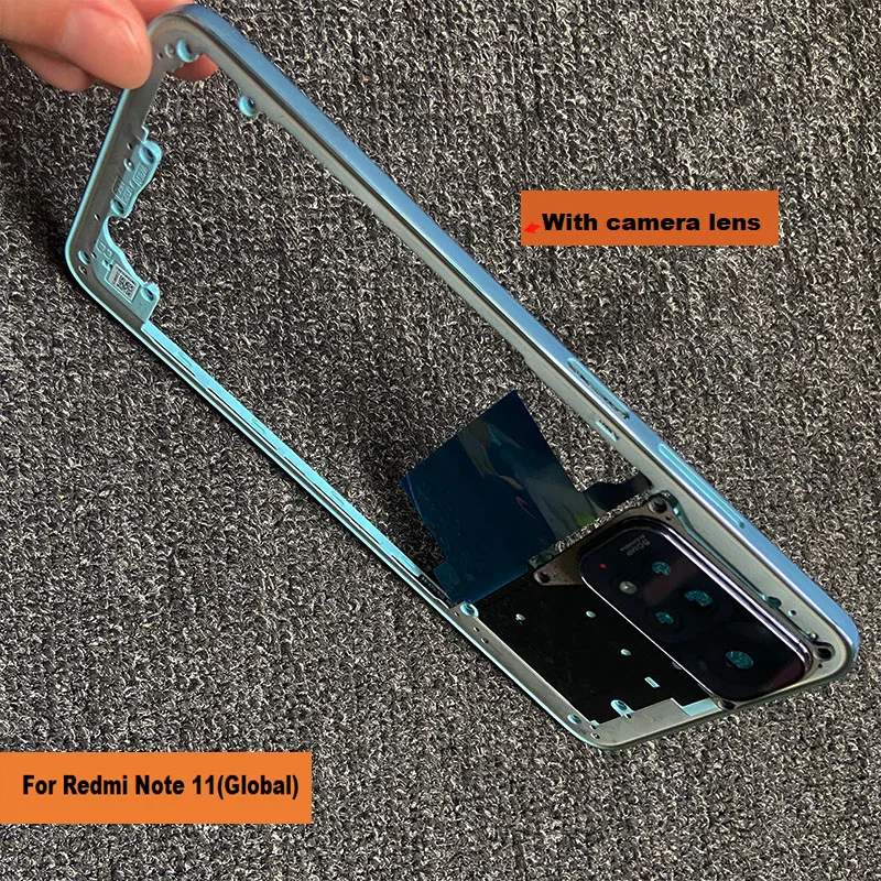 NEW For Xiaomi Redmi Note 11 Global / Note 11S Middle Frame Front Bezel Plate Housing Case Back Mid Plate Replacement