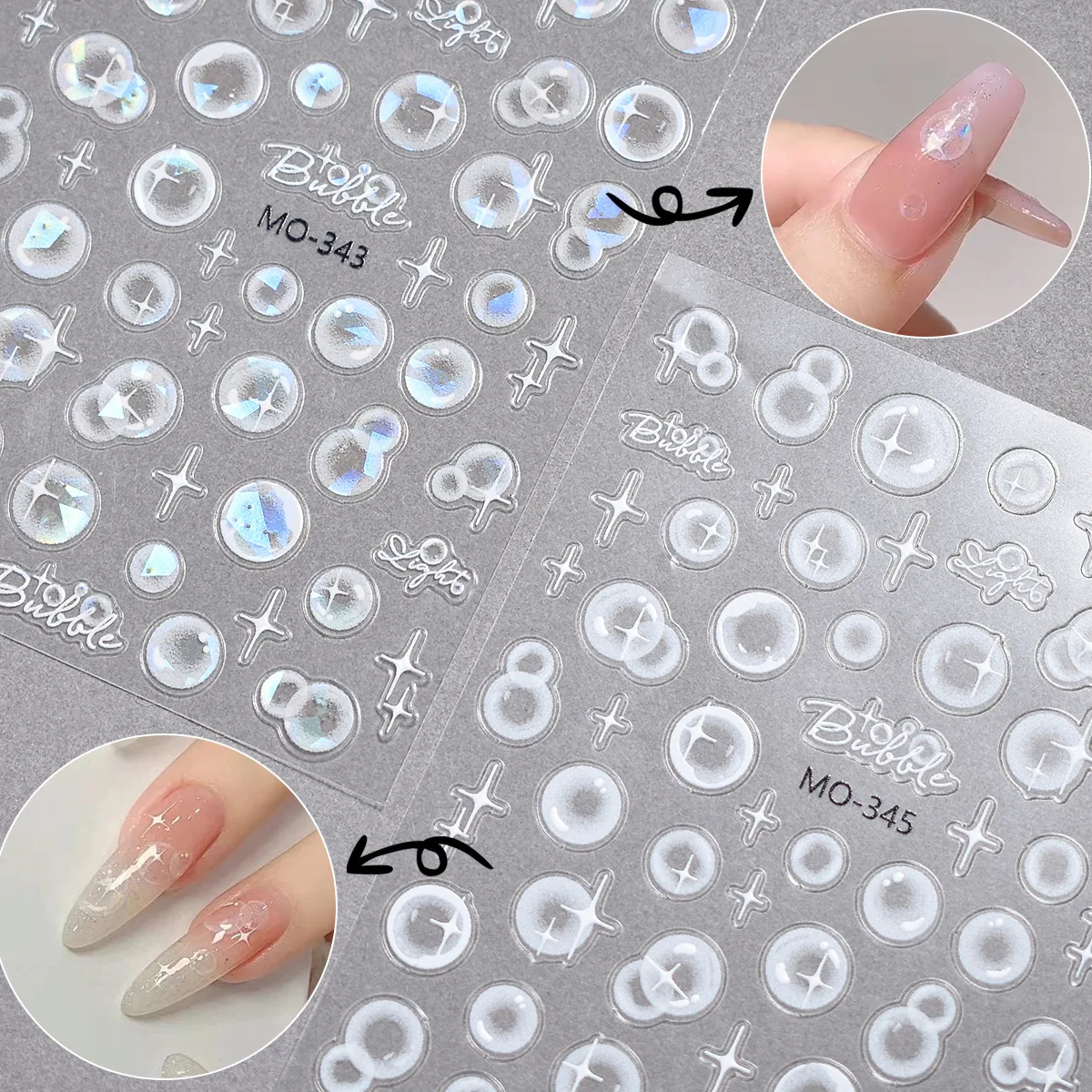 Nail Art Aufkleber Fantasie Wasser Blase Muschel Seestern Quallen selbst klebende Sommer Strand weiche Relief Dekoration Maniküre Aufkleber – Detail 5
