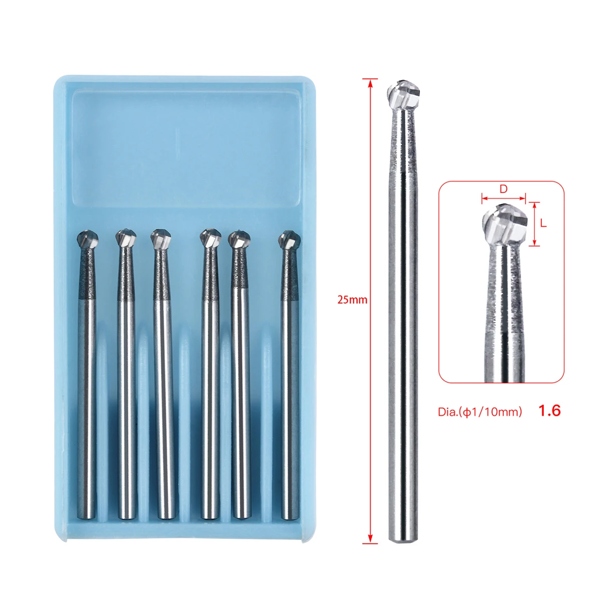 デンツプライ社。タービン用ラウンドバー ラウンドシェイプデンタルタングステンカーバイドバー、サージカル