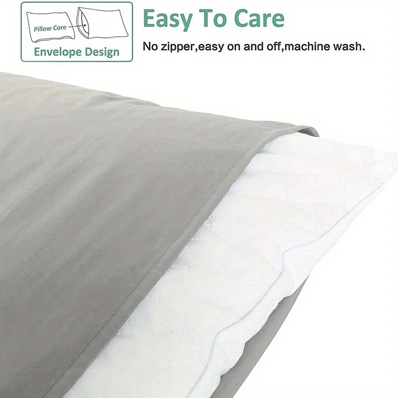 1pc 100% Cotton brushed Color block Pillowcases , Super Soft and Cozy, Wrinkle, Fade, Stain Resistant with Envelope Closure 6