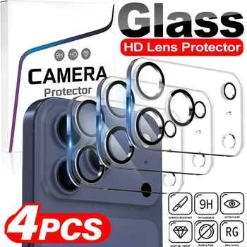 Protezioni per fotocamera HD Copertura completa per fotocamera per iPhone 17 16 15 14 13 Pro Max Plus 13Mini Pellicola proteggi schermo per obiettivo in vetro temperato