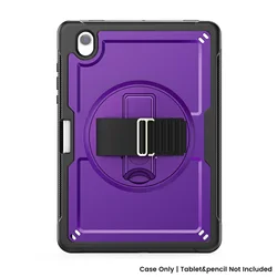 Heavy Duty Shockproof Tablet Stand Case with Hand Strap for Tab A9 A11 8.7inch (PURPLE)