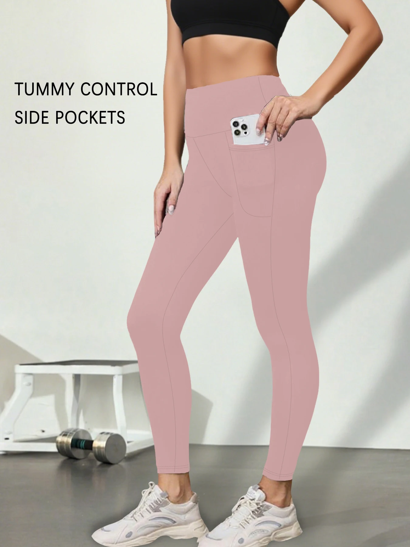Women's Super Soft Leggings with Pockets, High Waisted Tummy Control for Yoga Workout and Casual Lounge Wear Comfort S07755d34e6d14b03b016aac99babe616G