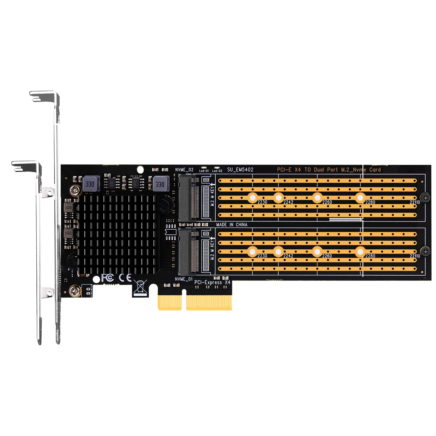 Dual M.2 Pcie 3.0 X4 Adapter, Support 2 M.2 Pcie Ssd Raid Setup