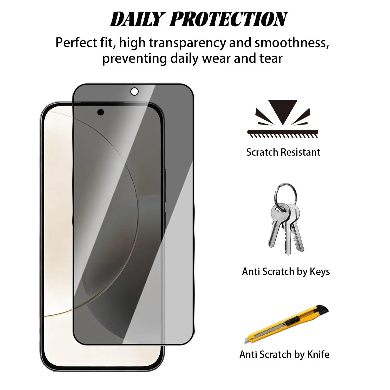 Advanced Privacy Screen Protector - 9H Tempered Glass, Shatterproof and Anti-Scratch Anti-Spy Film