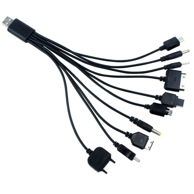 범용 멀티 핀 케이블 충전기, USB 어댑터 케이블, 데이터 와이어 코드 하이 퀄리티, 10 in 1 다기능 USB 데이터 전송 케이블