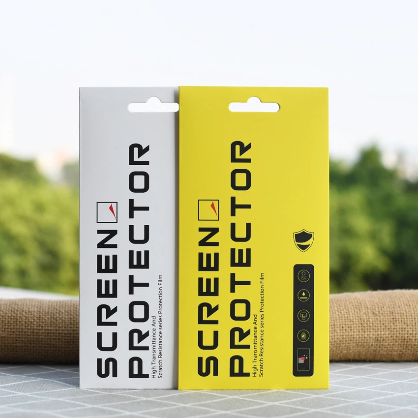 

200Pcs Large Size Thick Paper Retail Package Packaging Box For Cell Phone 9H Tempered Glass Screen Protector Film
