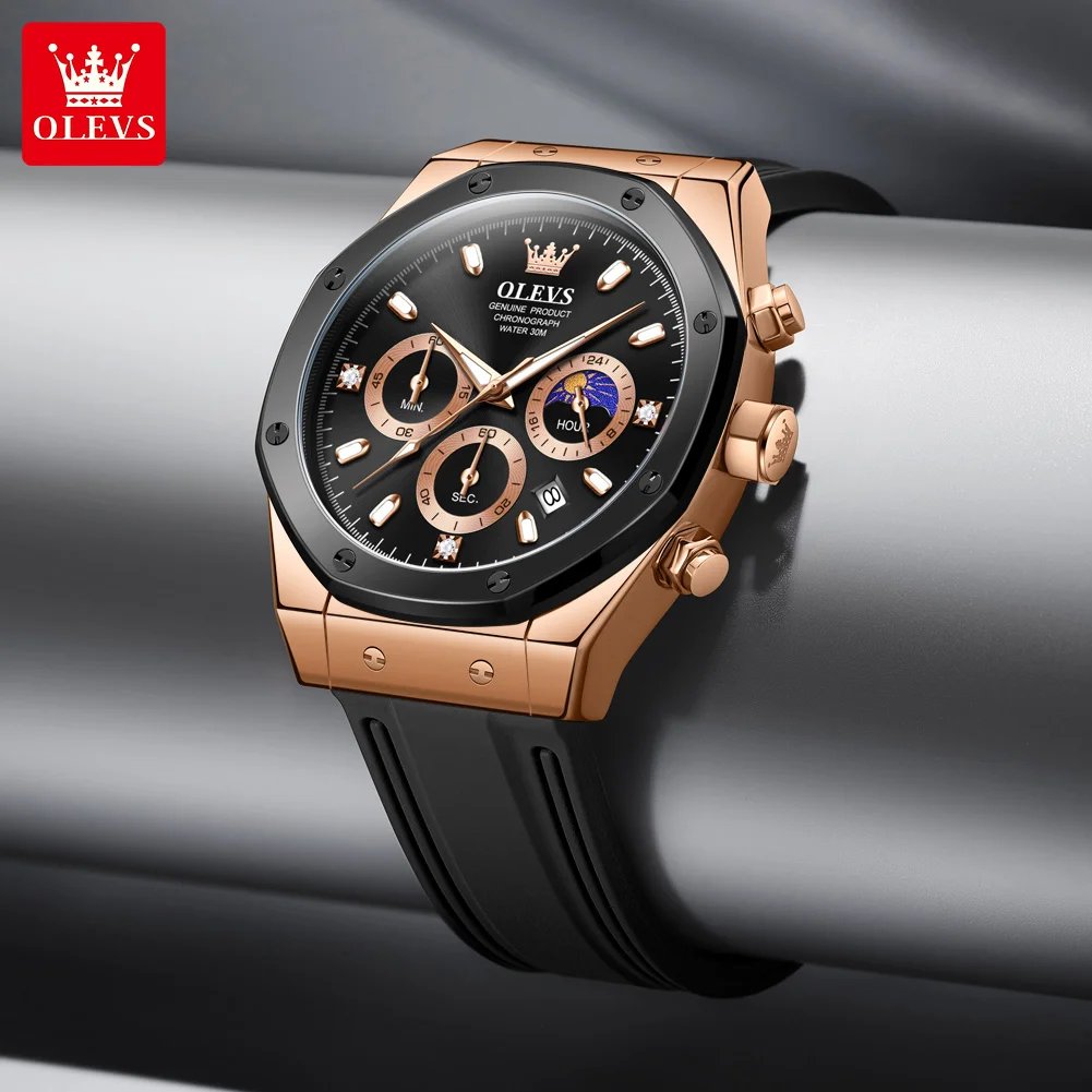OLEVS Men's Waterproof Luminous Quartz Fashion Sport Watch