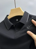 T-shirt à manches courtes pour hommes marque de luxe légère polo populaire haut confortable et soyeux respirant et décontracté 2025 été 5