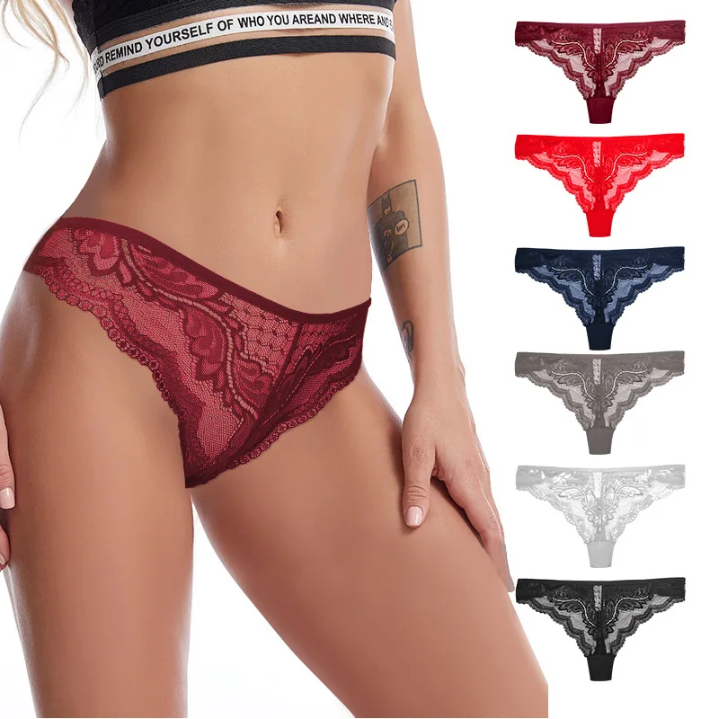 Tanga De Encaje Transparente De Cintura Baja Para Mujer, Ropa Interior  Europea Y Americana, Venta Al Por Mayor - Bragas - AliExpress