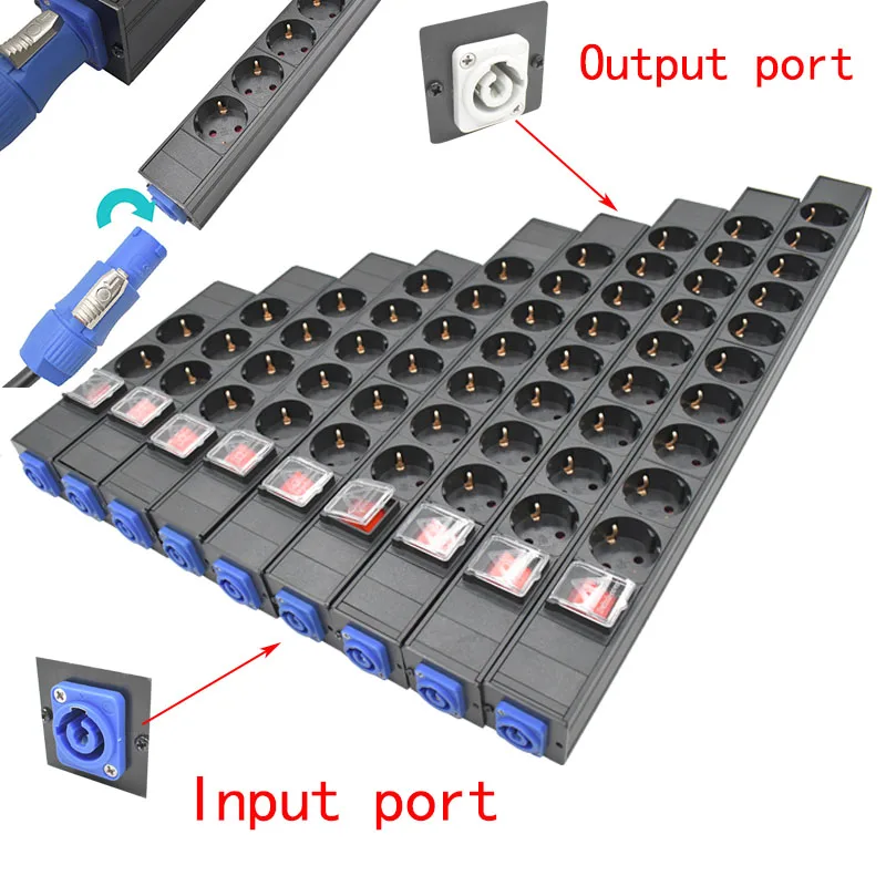 Network Cabinet Rack Smart Power Strip Schuko Powerlink box  audio 3P Aviation 2-10 AC EU PDU SOCKET