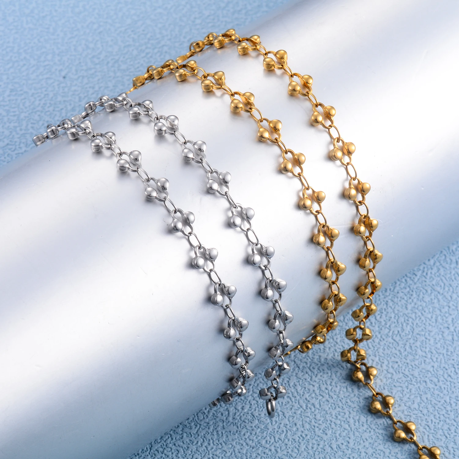 Elegant Stainless Steel Charm Bracelet/Necklace in Gold & Silver for Women - Fashion Jewelry Gift