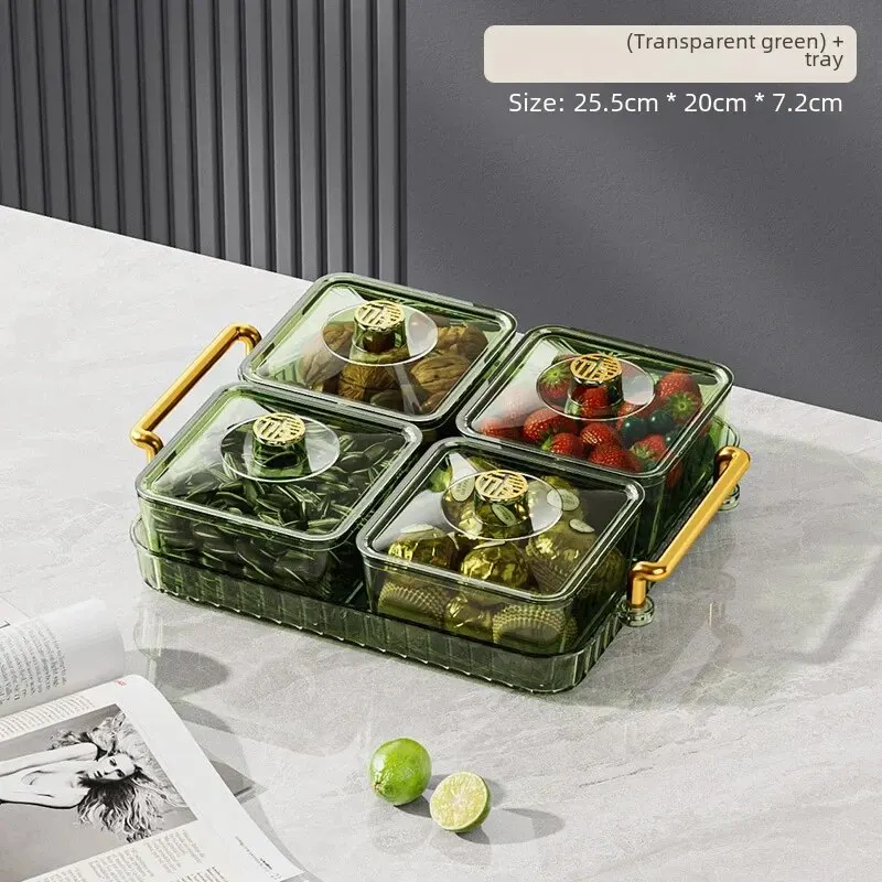 Green four-grid + tray
