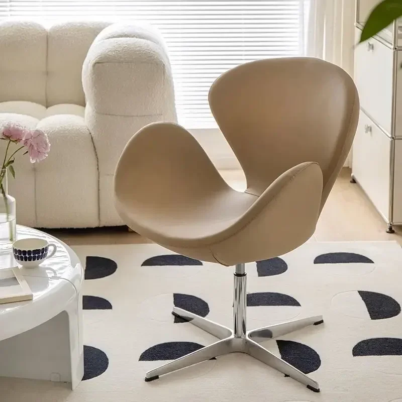 Contemporary Nordic Swan Dining Chair for Modern Home Interiors Swivel Lift Makeup Chair with Nordic Swan Inspired