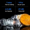 1 Water Dispenser with Built-in Ice Maker, Top Loading Water Cooler Dispenser for 3-5 Gallon Bottle with a Scoop, 3 Temps, Child 4